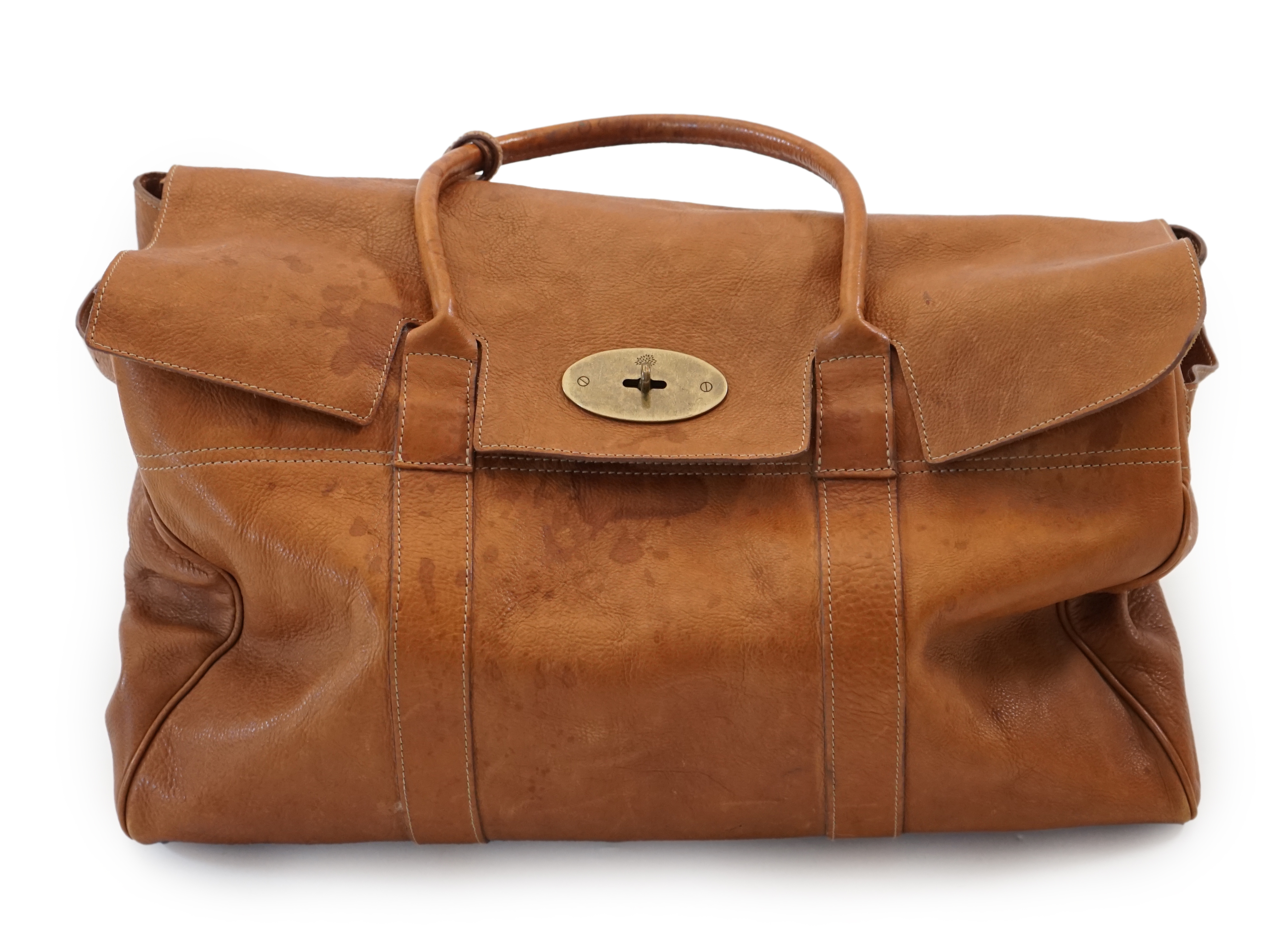 A Mulberry large Bayswater, in natural grain tan brown leather width 50cm, depth 20cm, height 30cm